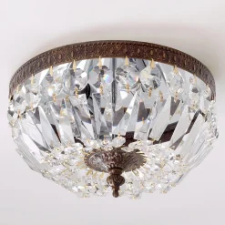 Cut Crystal Basket Ceiling Light - Small