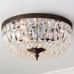 Cut Crystal Basket Ceiling Light - Large
