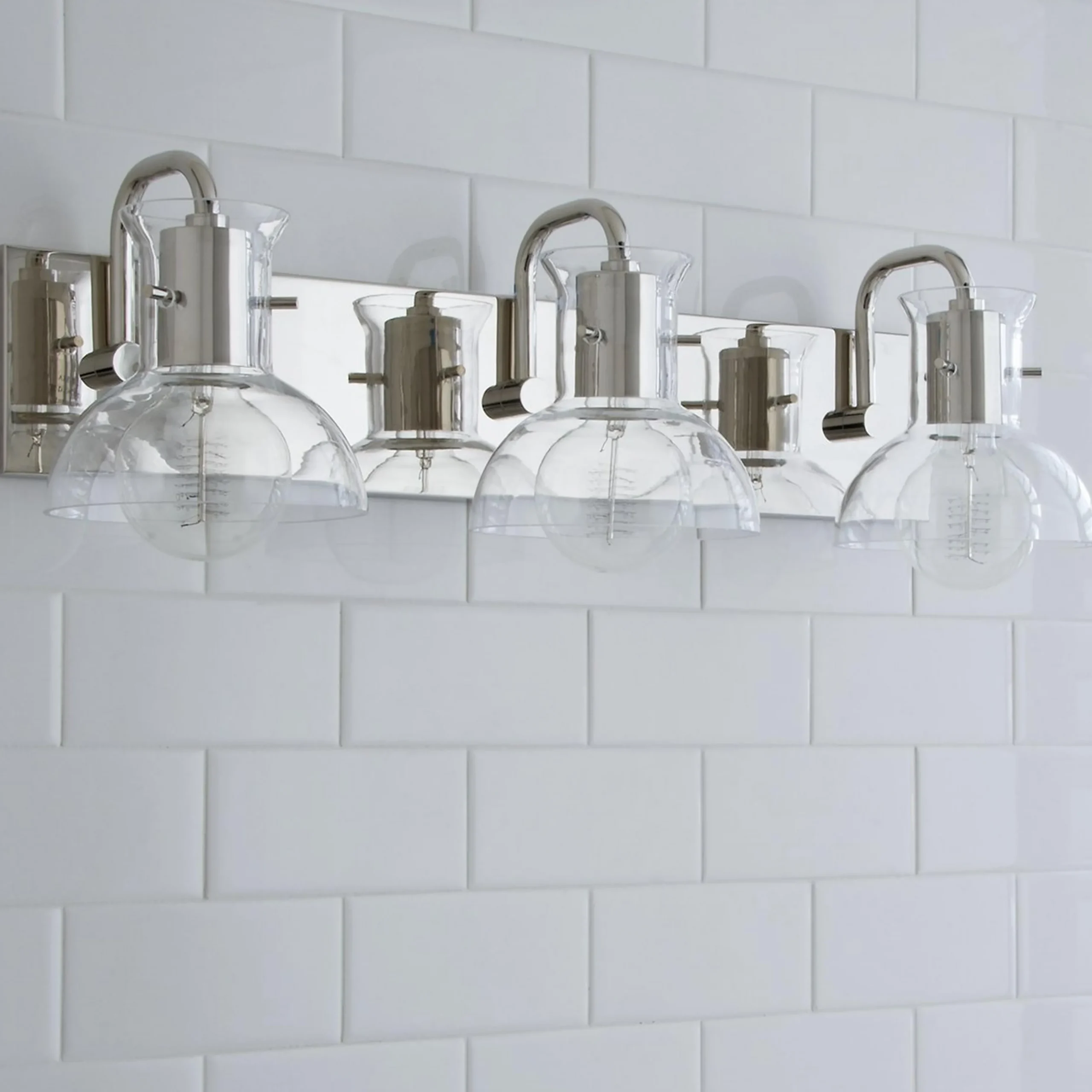 Cut Round Flask Vanity Light - 3 Light