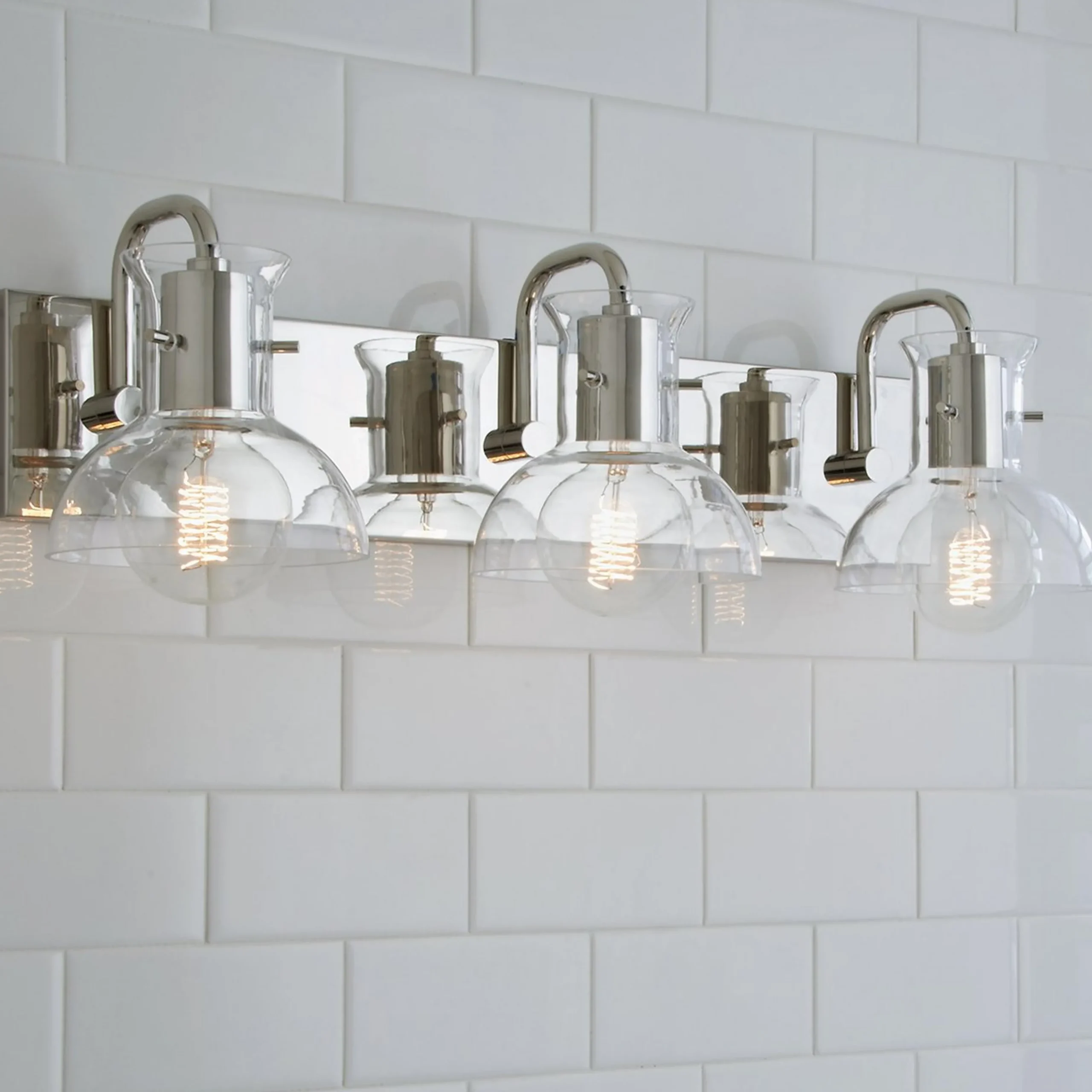 Cut Round Flask Vanity Light - 3 Light