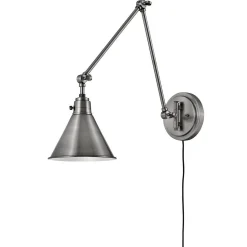 Cyrus Arched Swing Arm Sconce - Metal Shade