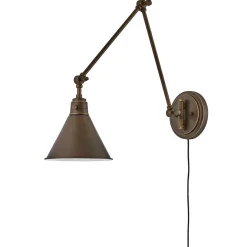 Cyrus Arched Swing Arm Sconce - Metal Shade
