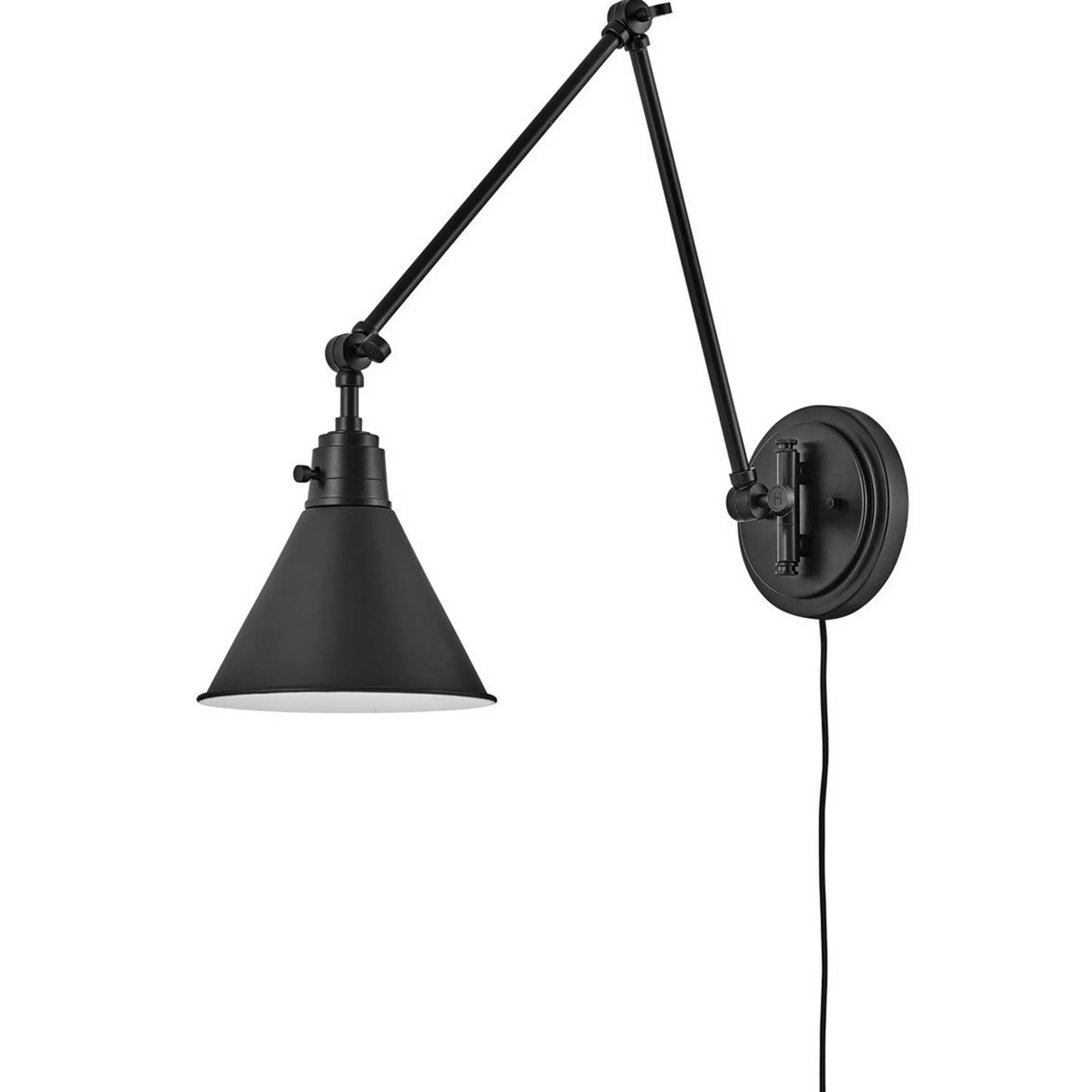 Cyrus Arched Swing Arm Sconce - Metal Shade