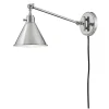 Cyrus Straight Swing Arm Sconce - Metal Shade
