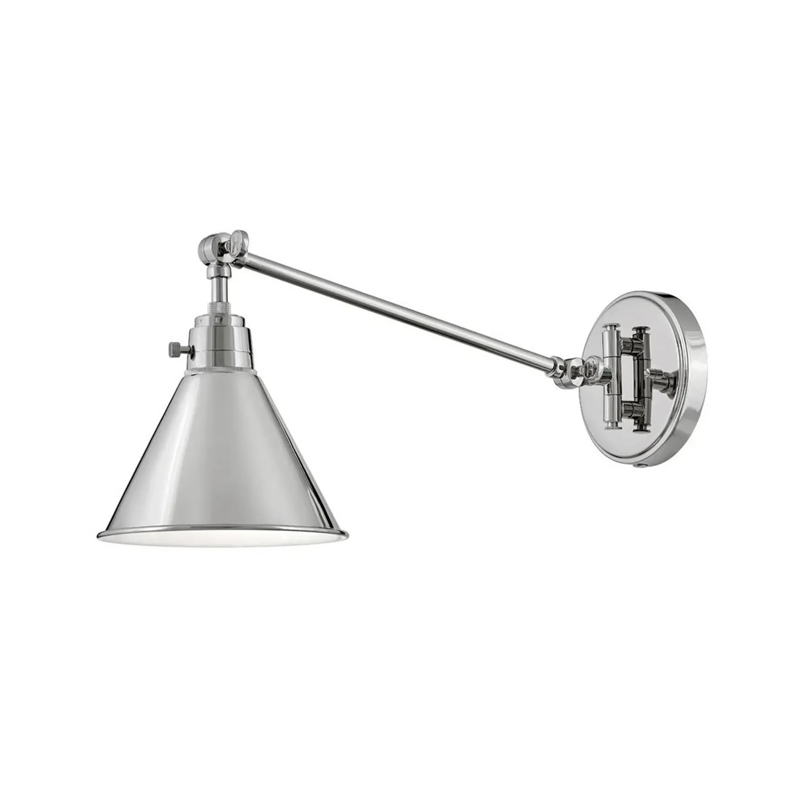 Cyrus Straight Swing Arm Sconce - Metal Shade