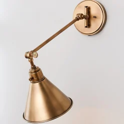 Cyrus Straight Swing Arm Sconce - Metal Shade