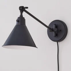 Cyrus Straight Swing Arm Sconce - Metal Shade