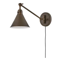 Cyrus Straight Swing Arm Sconce - Metal Shade