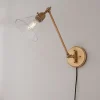 Cyrus Straight Swing Arm Sconce - Glass Shade
