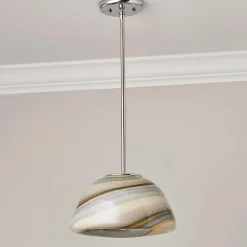 Desert Gold Art Glass Pendant - Dome