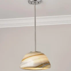 Desert Gold Art Glass Pendant - Dome