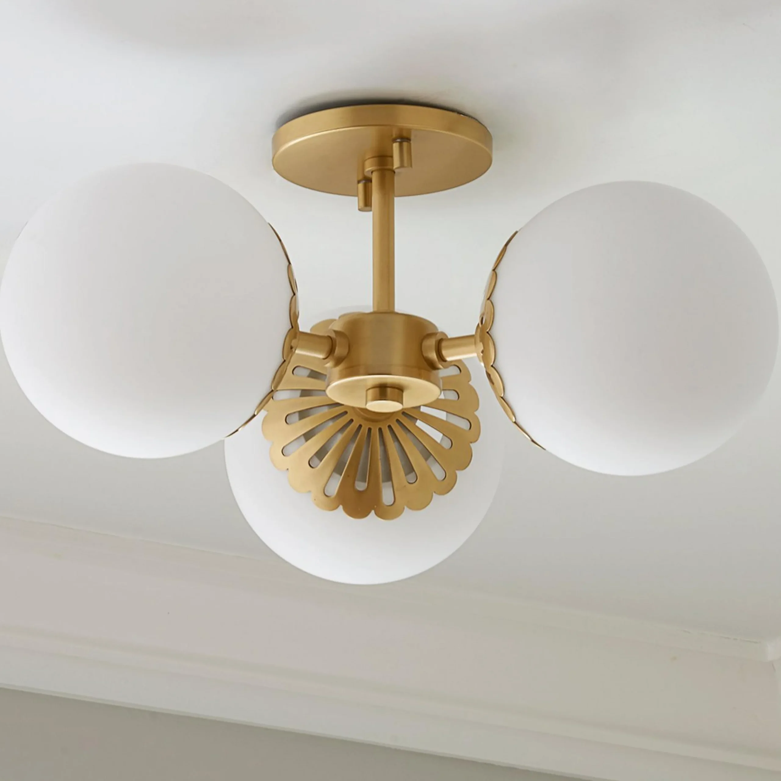 Dewdrop Globe Semi-Flush Ceiling Light