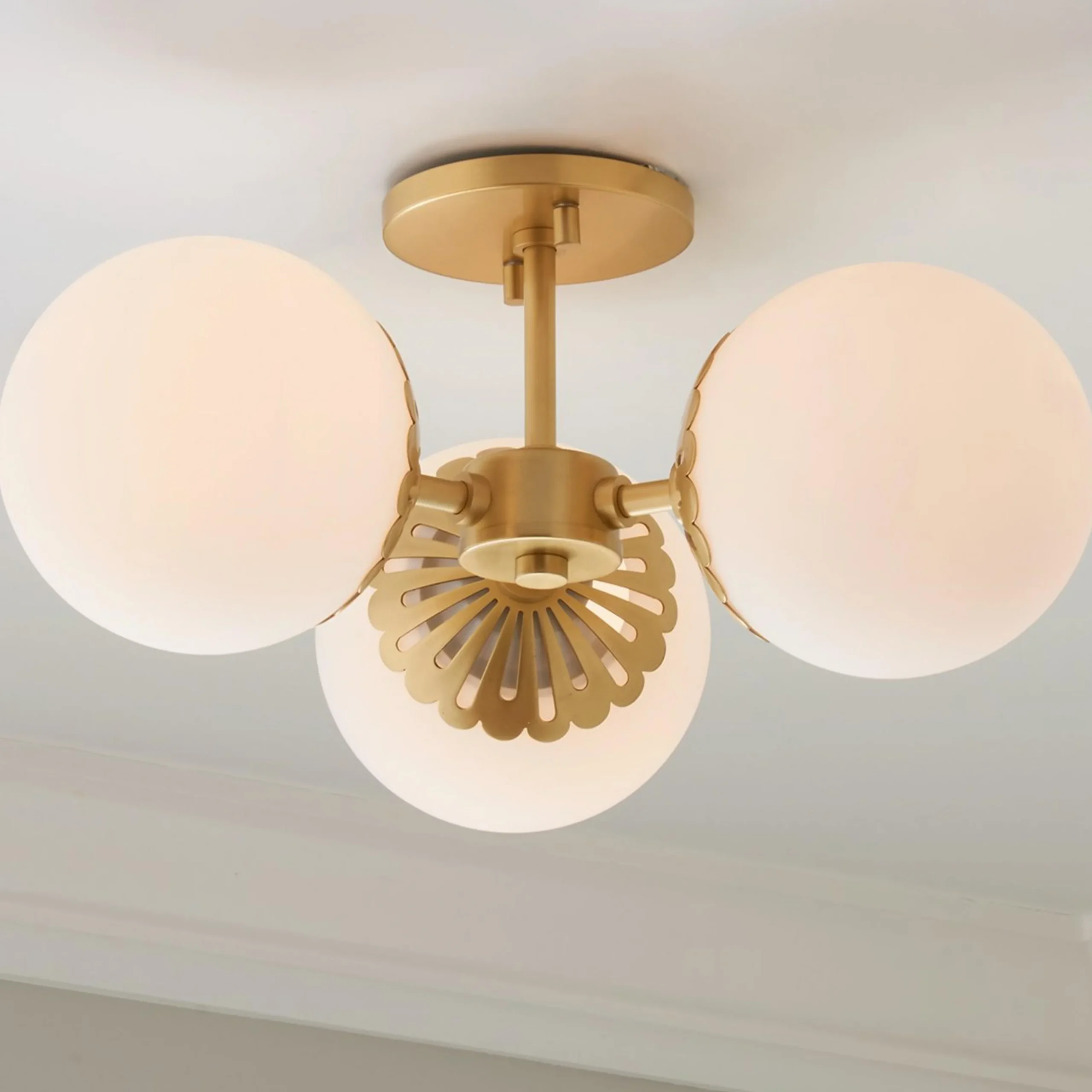 Dewdrop Globe Semi-Flush Ceiling Light
