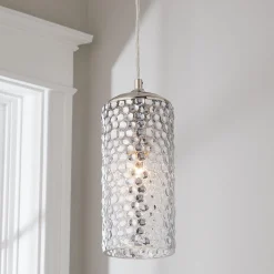 Dimple Cylinder Glass Pendant