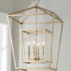 Distressed Geometric Flare Lantern