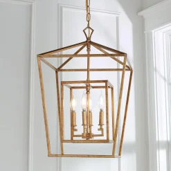 Distressed Geometric Flare Lantern