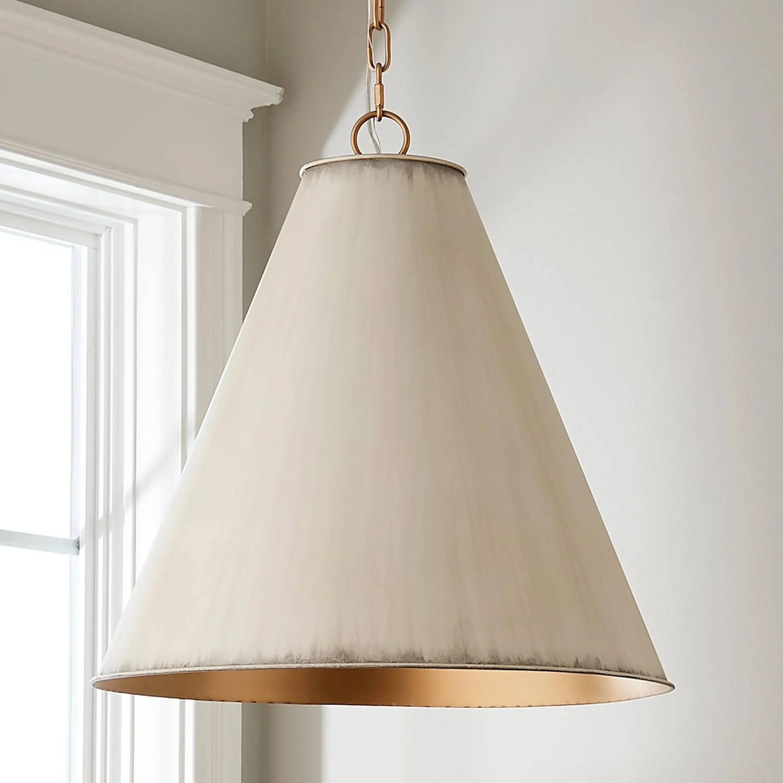 Distressed Metal Cone Pendant