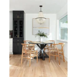 Elegant Capiz Shell Basket Chandelier