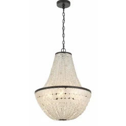 Elegant Capiz Shell Basket Chandelier
