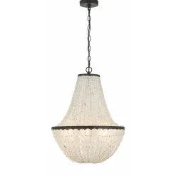 Elegant Capiz Shell Basket Chandelier