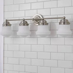 Ethel School Haus Opal Glass Vanity Light - 4 Light