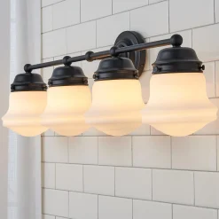 Ethel School Haus Opal Glass Vanity Light - 4 Light