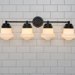 Ethel School Haus Opal Glass Vanity Light - 4 Light