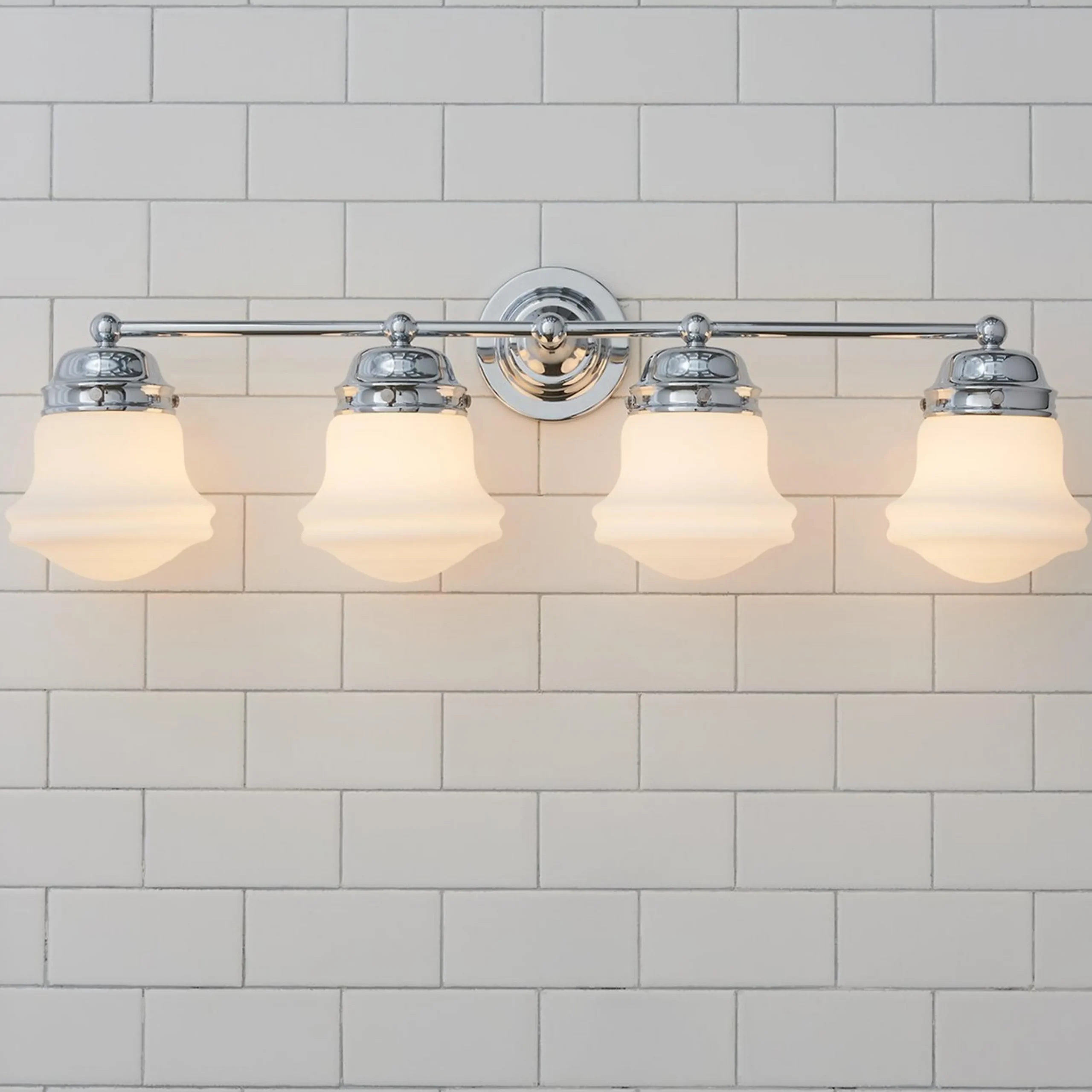 Ethel School Haus Opal Glass Vanity Light - 4 Light