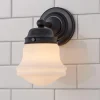 Ethel School Haus Opal Glass Bath Sconce