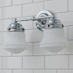 Ethel School Haus Opal Glass Vanity Light - 2 Light