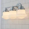Ethel School Haus Opal Glass Vanity Light - 3 Light