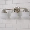 Ethel School Haus Opal Glass Vanity Light - 3 Light