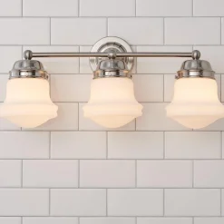 Ethel School Haus Opal Glass Vanity Light - 3 Light