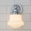 Ethel School Haus Opal Glass Bath Sconce
