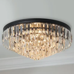 Faceted Glass Layered Ceiling Light