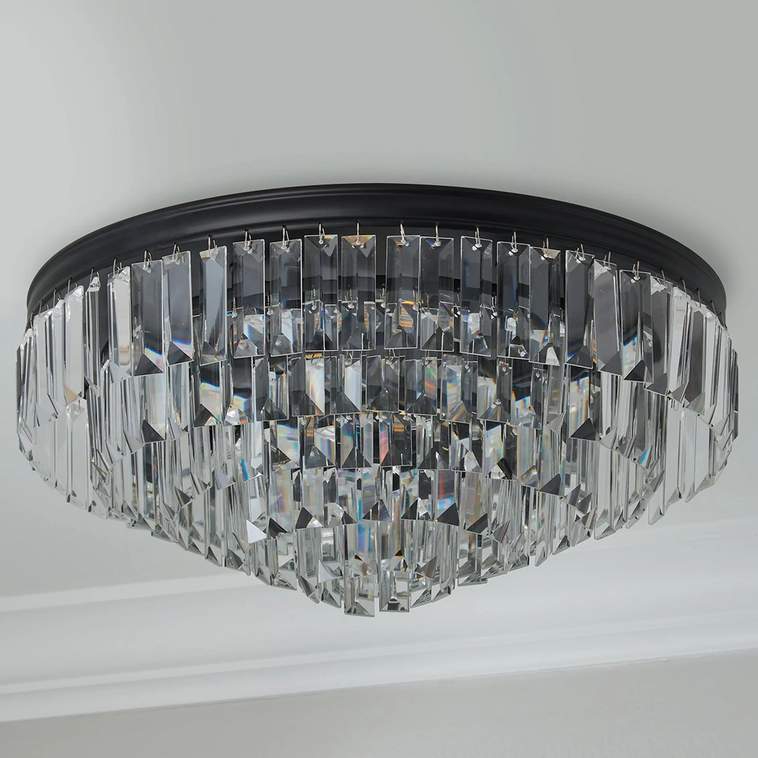 Faceted Glass Layered Ceiling Light