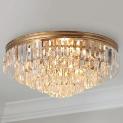 Faceted Glass Layered Ceiling Light