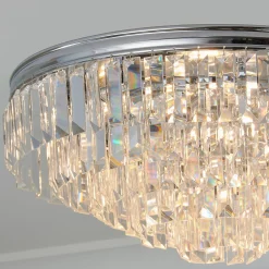 Faceted Glass Layered Ceiling Light