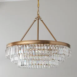 Faceted Glass Layered Chandelier - 25"