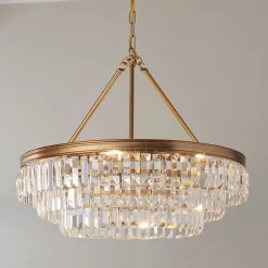 Faceted Glass Layered Chandelier - 25"