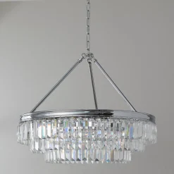 Faceted Glass Layered Chandelier - 25"