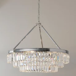 Faceted Glass Layered Chandelier - 25
