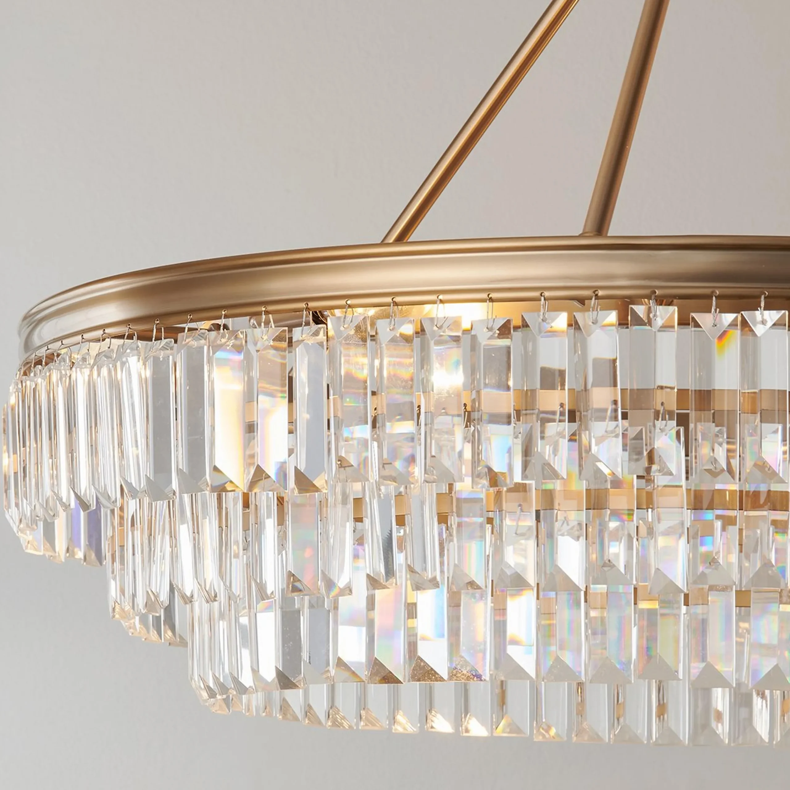 Faceted Glass Layered Chandelier - 30"