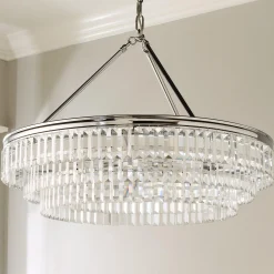 Faceted Glass Layered Chandelier - 30"