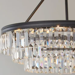 Faceted Glass Layered Chandelier - 25