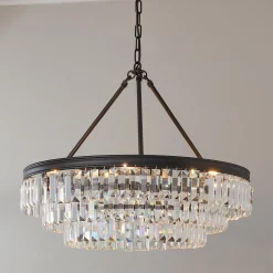Faceted Glass Layered Chandelier - 25