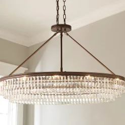 Faceted Glass Layered Island Chandelier