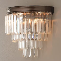 Faceted Glass Layered Sconce