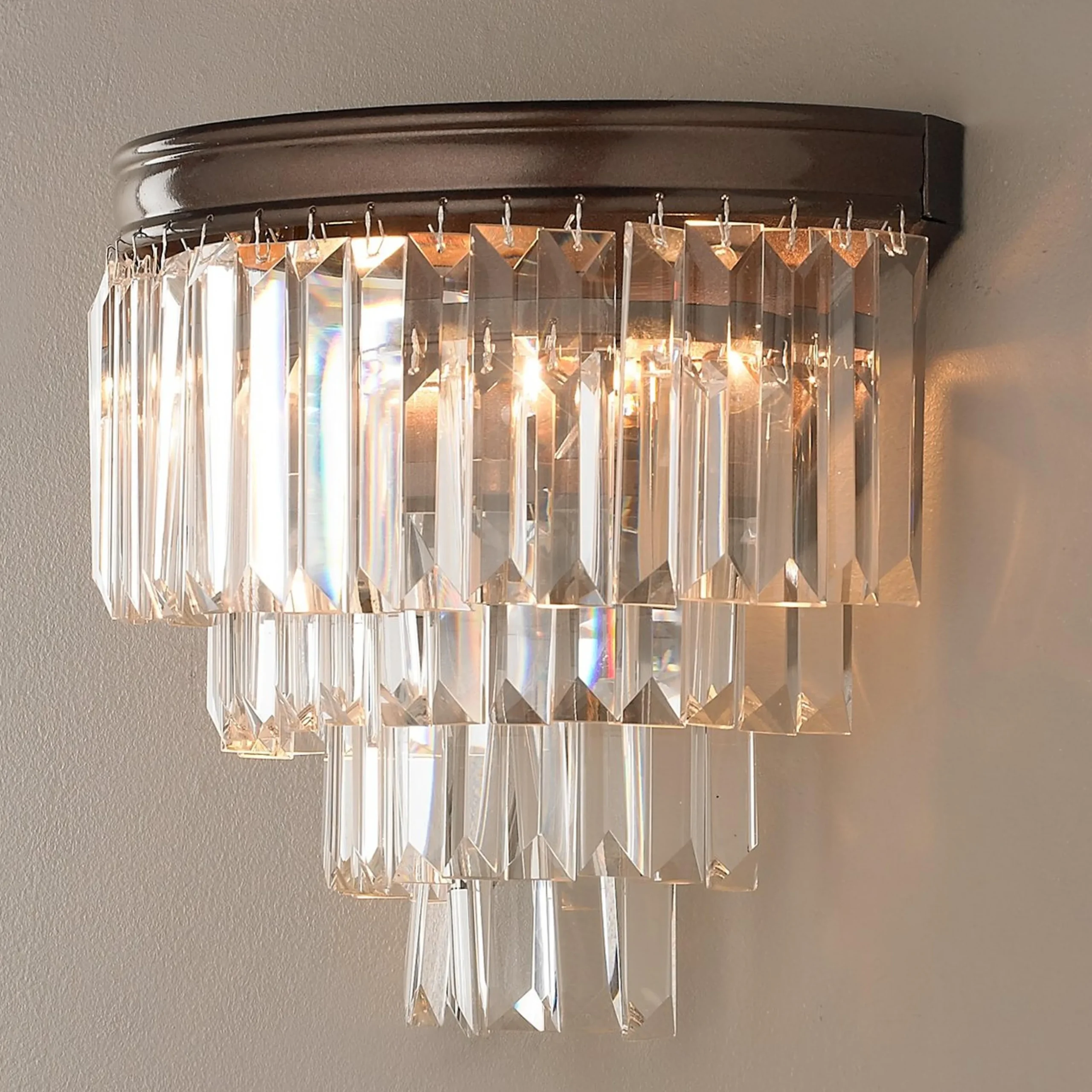 Faceted Glass Layered Sconce