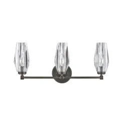 Faceted Glass Tulip Vanity Light - 3 Light